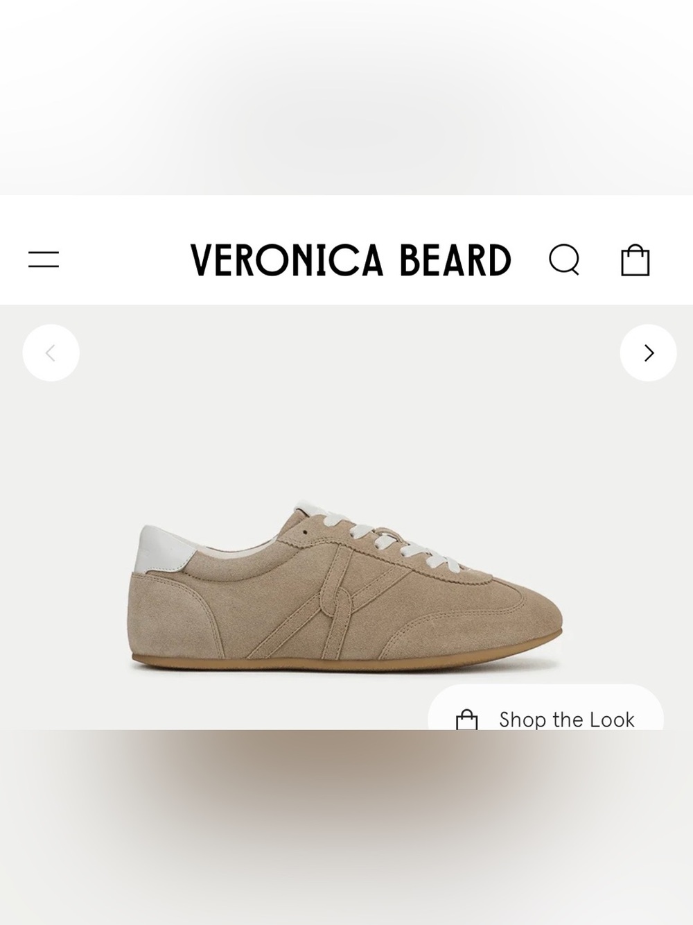 Veronica Beard Riviera Sand Suede Slip-On Sneaker with White Trim